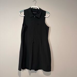 Abercrombie & Fitch Black Sleeveless Polo Zip Dress